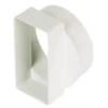 Manrose Round Pipe to Flat Channel Central Adaptor White 100mm -Cheap Air Vent Store 12049 P