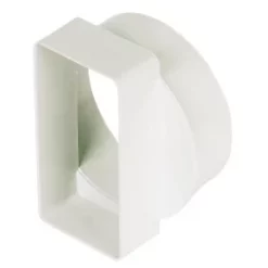 Manrose Round Pipe to Flat Channel Central Adaptor White 100mm