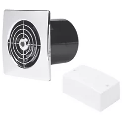 Manrose LP100SLVC 100mm Axial Bathroom Extractor Fan with Timer Chrome 240V
