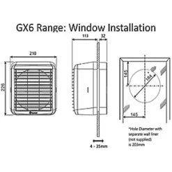 Xpelair GXC6EC 184mm Axial Kitchen Extractor Fan White 120-230V -Cheap Air Vent Store 457GX A3