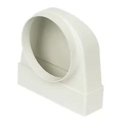 Manrose Round to Rectangular Flat Channel Appliance Connector Elbow 90° Bend White 204mm