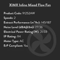 Xpelair XIMX100 100mm Axial Inline Extractor Fan 240V -Cheap Air Vent Store 5465H A3