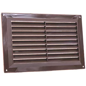 Map Vent Fixed Louvre Vent with Flyscreen Brown 229 x 152mm 3 Map Vent Fixed Louvre Vent with Flyscreen Brown 229 x 152mm