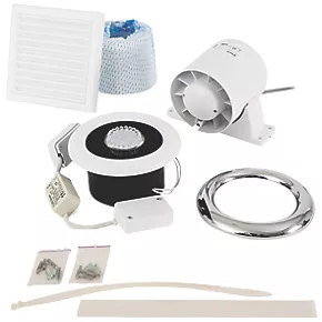 Xpelair Airline ALL100 100mm Axial Inline Bathroom Shower Extractor Fan Kit With LED Light White / Chrome 220-240V 3 Xpelair Airline ALL100 100mm Axial Inline Bathroom Shower Extractor Fan Kit With LED Light White / Chrome 220-240V