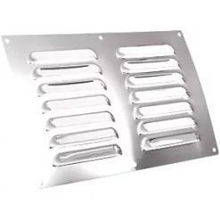 Map Vent Fixed Louvre Vent Chrome Stainless Steel 229 x 152mm
