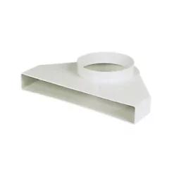 Manrose Round to Rectangular Flat Channel Connector 90° Elbow White 240mm