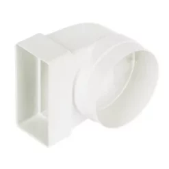 Manrose Round to Rectangular Connector Elbow 90° Bend Adaptor White 100mm